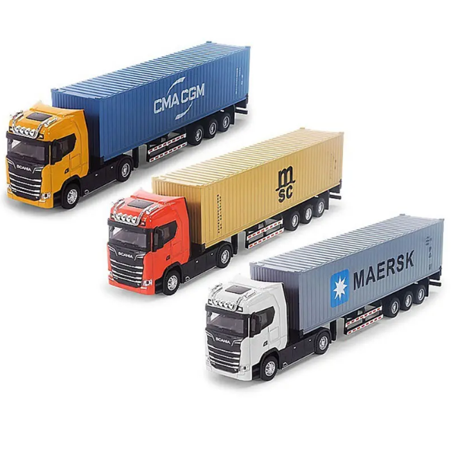 1:36 Diecast Metal Scania Transport Container Truck