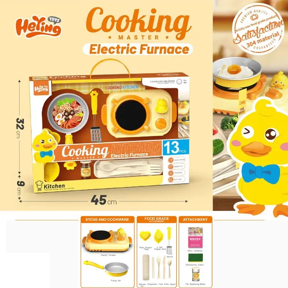 13Pcs Kids Realistic Duck Kitchen Cooking Set