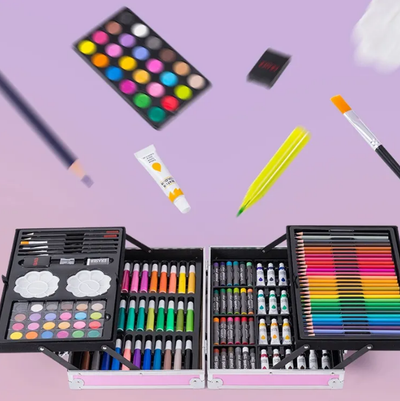 145Pcs Premium Girls Themed Kids Painting Kit Briefcase