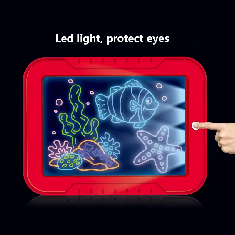 Premium Kids Neon Colors LCD Writing Tablet - Red