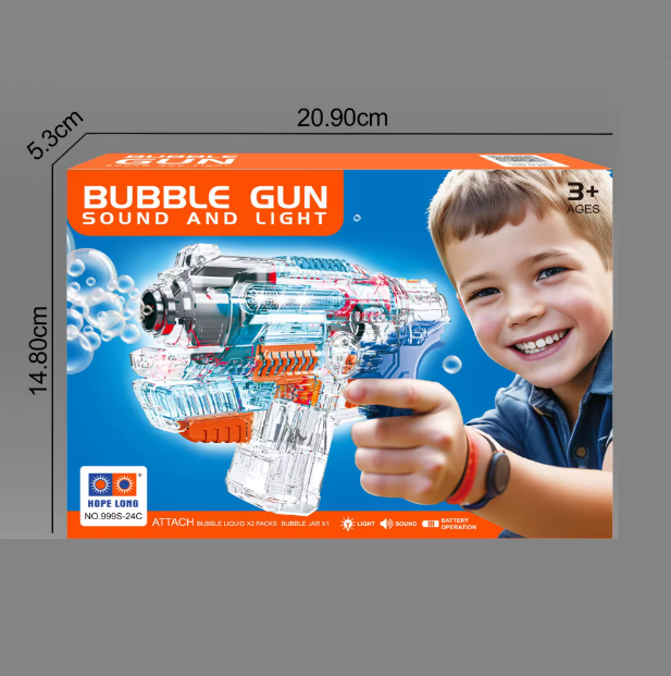 Electric Transparent Bubble Blowing Gun With Light & Sound