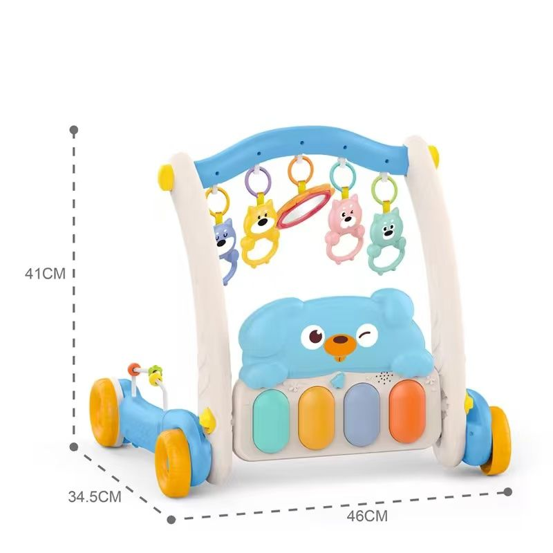 Huanger 2in1 Baby Walker & Piano Play Gym - Blue
