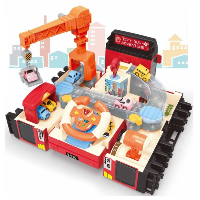 2in1 Deform Double Decker Bus Adventure Track - Red