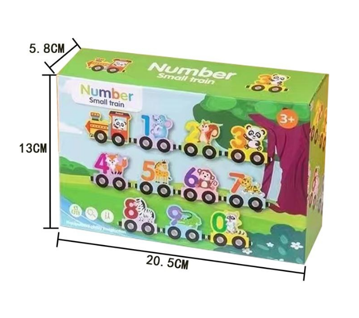 Wooden Magnetic Number Small Train With Engine 0-9