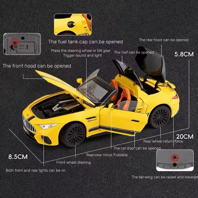 1:22 Diecast Mercedes Benz SL63 Convertible Model Car