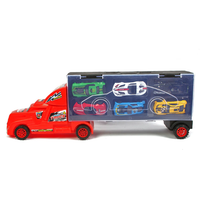 Hot Wheels Car Carrying Trailer Truck - 6Pcs Cars