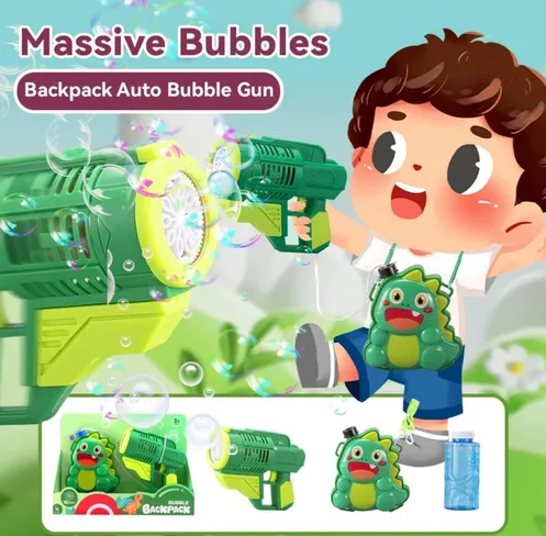 Electric Cute Dinosaur Backpack Colorful Bubble Gun