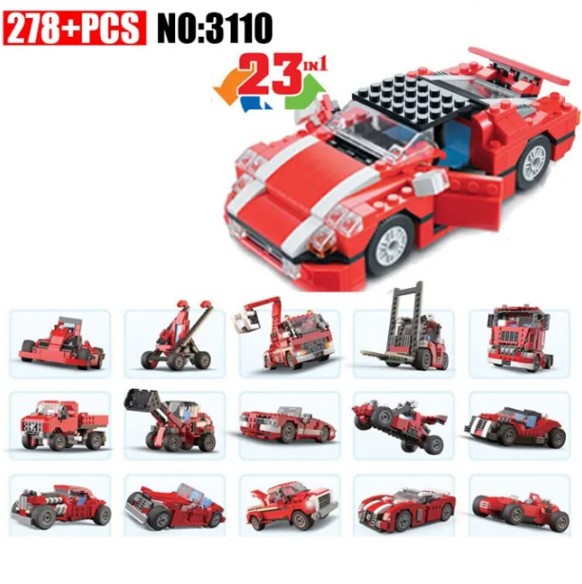 23in1 DIY Architect Super Speedster Bricks Set - 278+Pcs