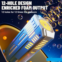 12 Holes Automatic Circulation Colorful Bubble Gun With Lights