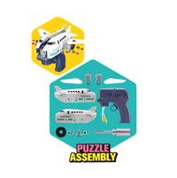 DIY Puzzle Aircraft Bubble Blowing Gun