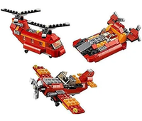 DIY 3in1 Red Rotors Lego Bricks Set - 145+Pcs