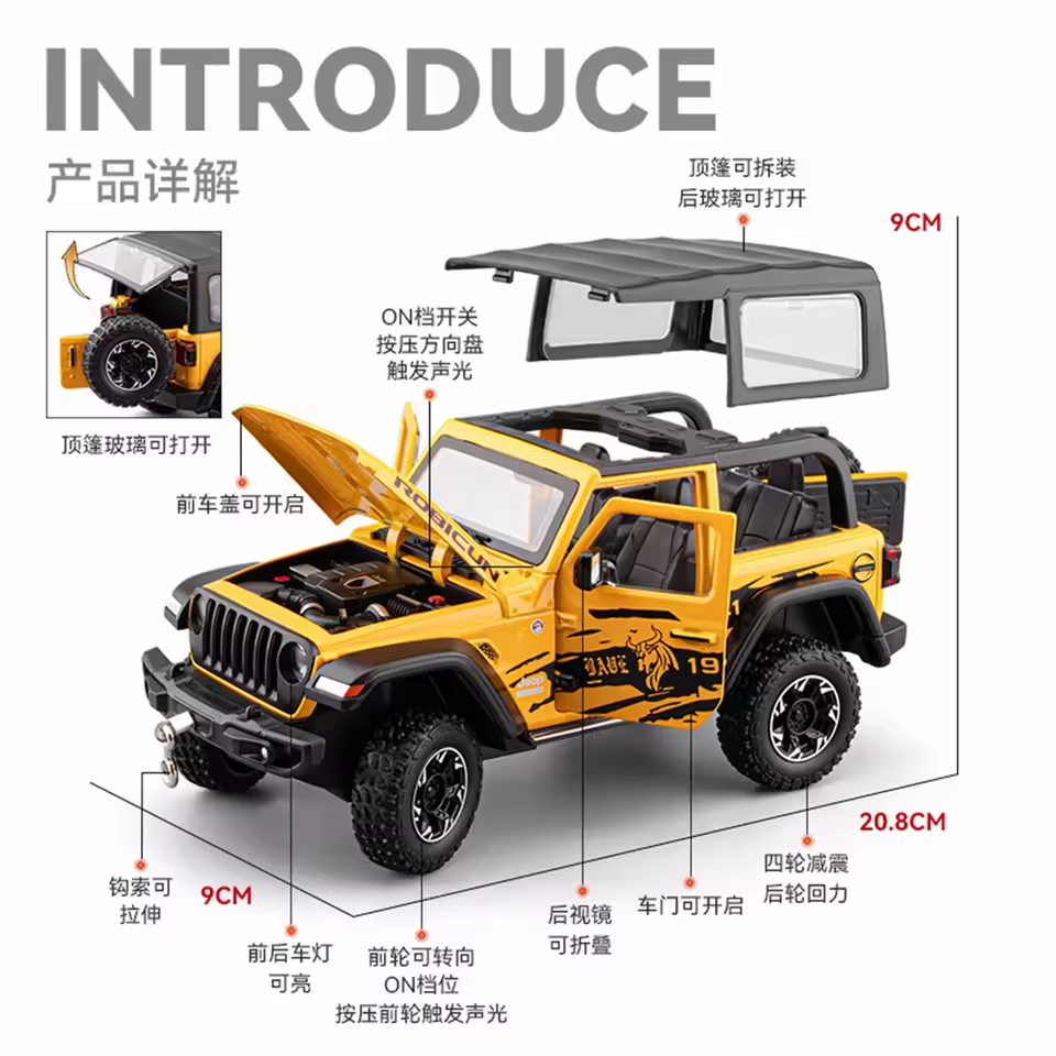 1:24 Diecast Rubicon Jeep Model