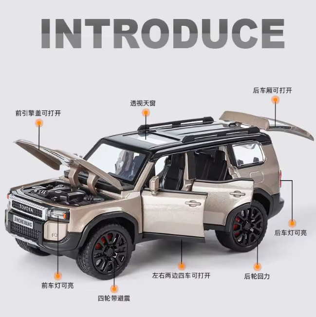 1:32 Diecast Toyota Land Cruiser Prado SUV Model