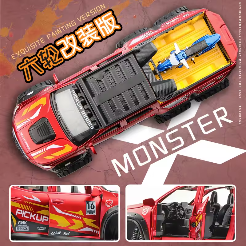 1:24 Diecast Mercedes AMG Pickup Truck With Quad Bike