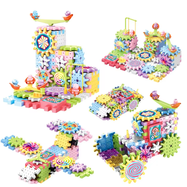 116Pcs DIY Electric Gear Spinning Building Blocks