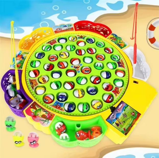 Electric 5 Players Musical Fishing Game With 45 Fish