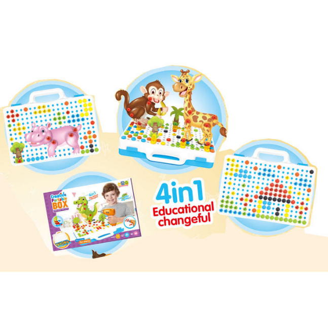 4in1 Kids 3D Puzzle Tool Box With Drill