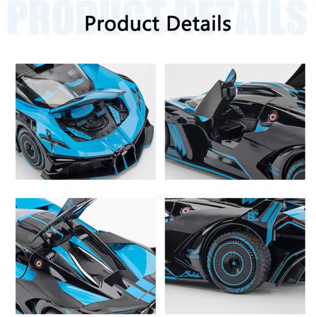 1:24 Diecast Bugatti Bolide Model Car With Smoke
