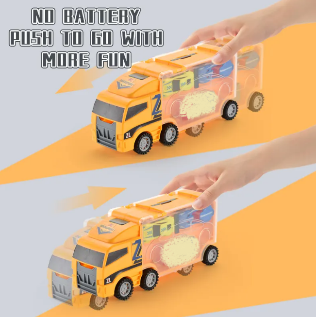 Inertial Double-Sided Ejector Truck With 4Pcs Cars