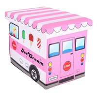 Kids Foldable Storage Box - Ice Cream Car Pink