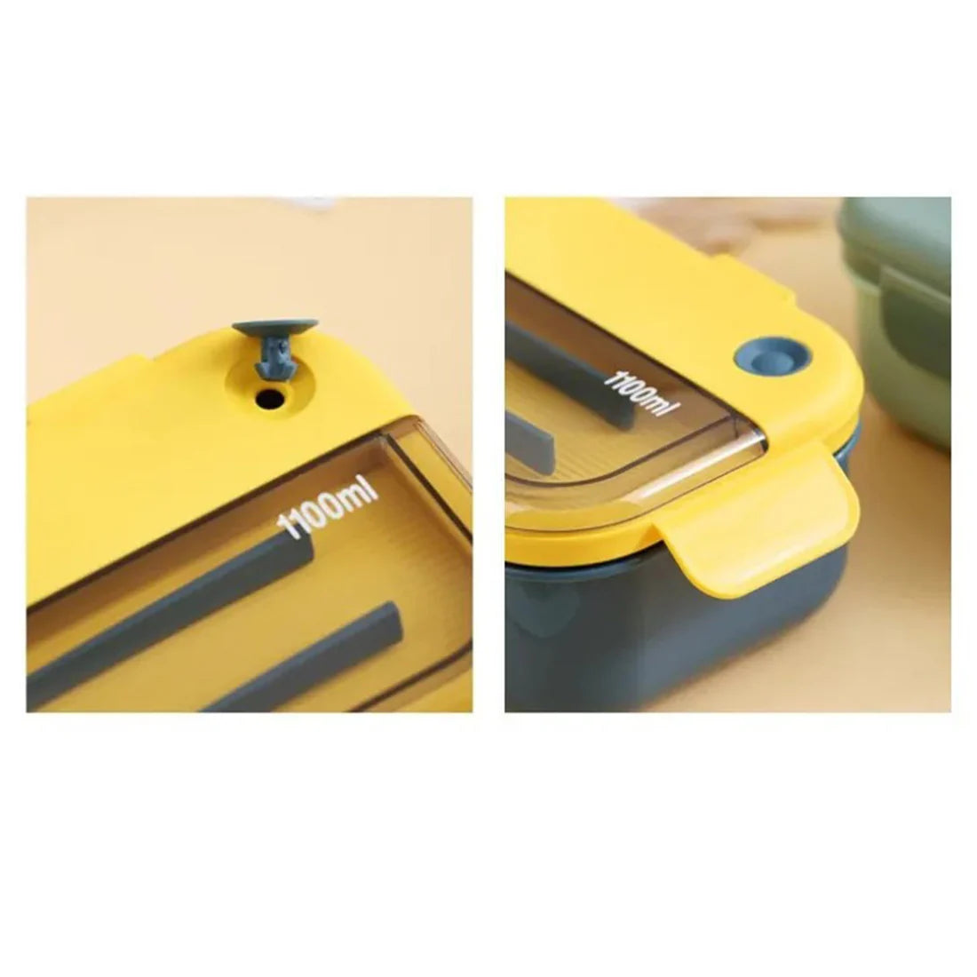 1100ml Premium Plastic Lunch Box With Spoon & Fork