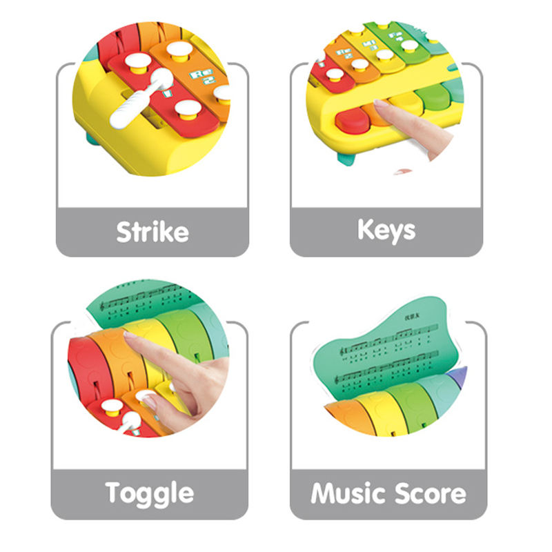 2in1 Kids Knocking Xylophone & Piano Toy 