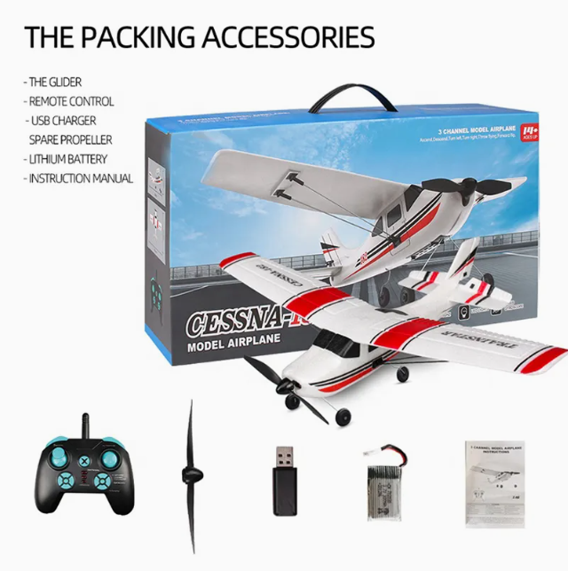 2.4GHz RC Thermocol Cessna 182 Airplane Model