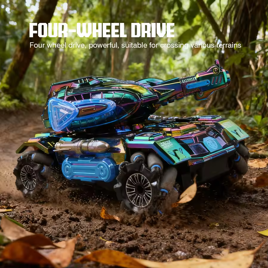 2.4G RC Gel Blaster Lateral Shooting Tank With Smoke