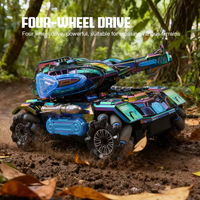 2.4G RC Gel Blaster Lateral Shooting Tank With Smoke