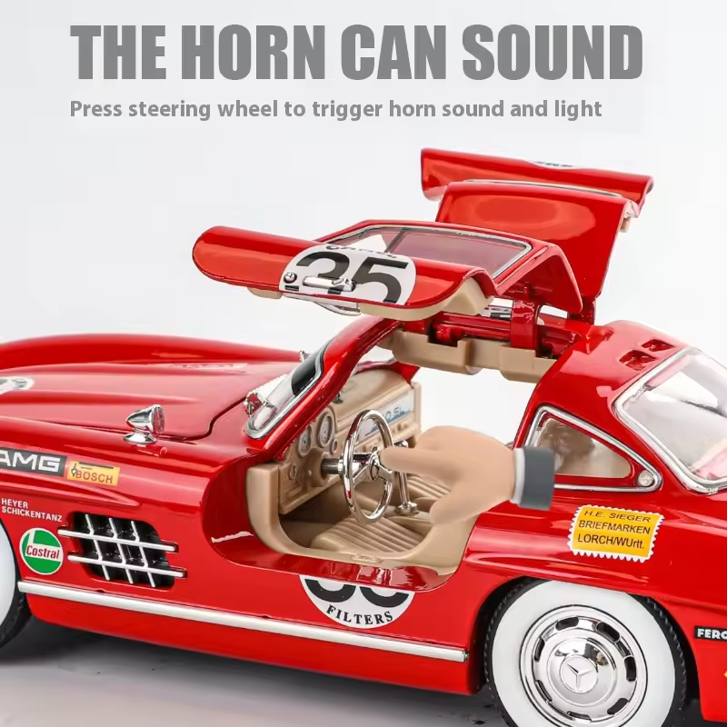 1:24 Diecast Classic Benz 300SL Printed Model Car