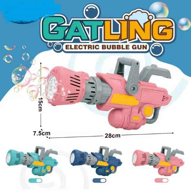 Electric Gatling Colorful Bubble Gun