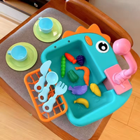 Kids Pretend Dinosaur Pumping Water Kitchen Sink