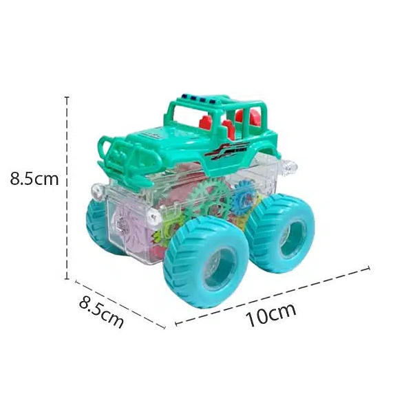 Inertial Transparent Gear Stunt Vehicle With Lights - 1Pc