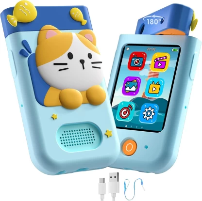 Kids Kitty Rotating Dual Camera Digital Touch Phone