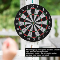 Professional Double-Sided Dart Board - 6 Steel Tip Darts