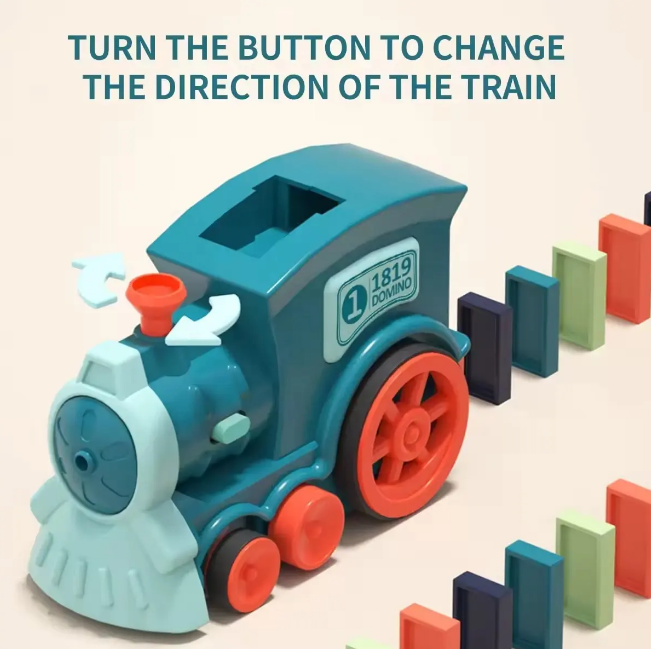Electric Automatic Laying Domino Train With Light & Sound