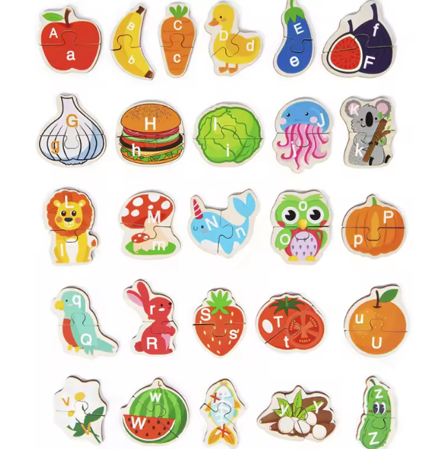 Wooden Montessori Alphabet Learning Puzzle Game