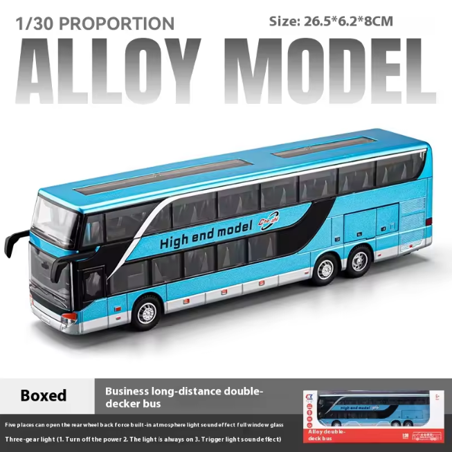 1:30 Diecast Double Decker Bus Model