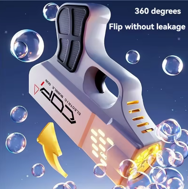 Mini Electric Space Bubble Blower Light-up Gun
