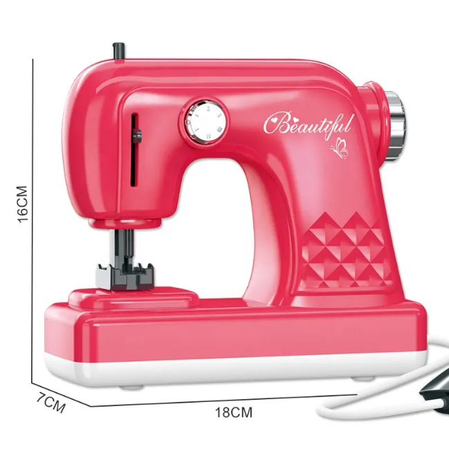 Kids Pretend Play Mini Sewing Machine Toy With Light & Sound