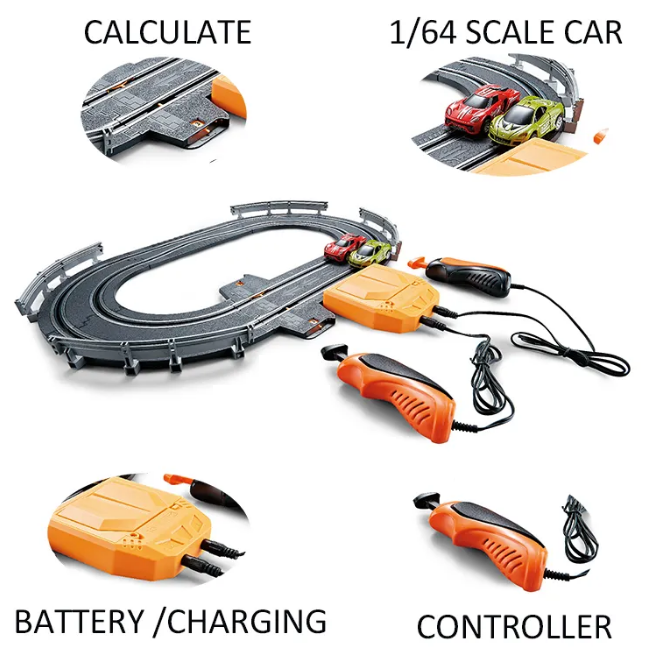 1:64 Electric Elevator Slide Slot Car Racing Se