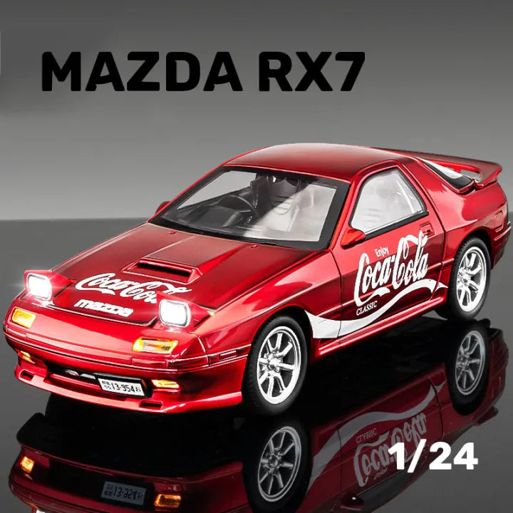 1:24 Diecast Mazda RX7 Coca-Cola Edition Model With Acrylic Box