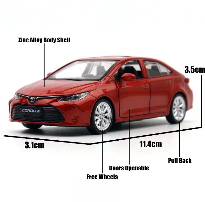 1:43 Diecast Toyota Corolla Hybrid Licensed Model