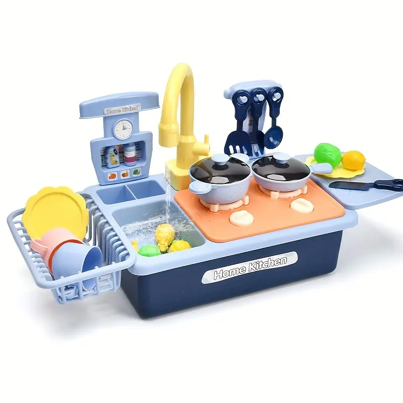 Electric Pretend Frozen Pumping Water Kitchen Sink 