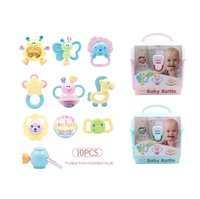 10Pcs Premium Baby Animal Rattles & Teether Set