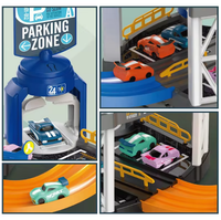Manual Double Lane Urban Parking Lot Track With 2Pcs Cars