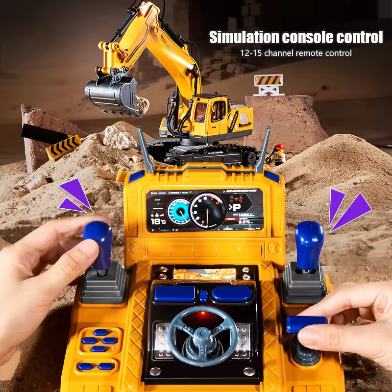 2.4GHz RC Diecast Excavator With Smoke