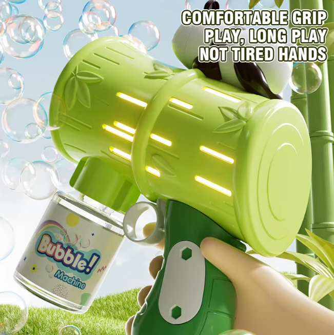Battery Operated Panda Bubble Gun With Lights