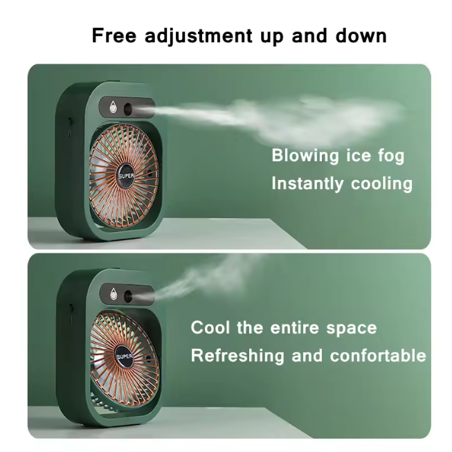 Rechargeable Touch Ice Fog Spray Desktop Fan
