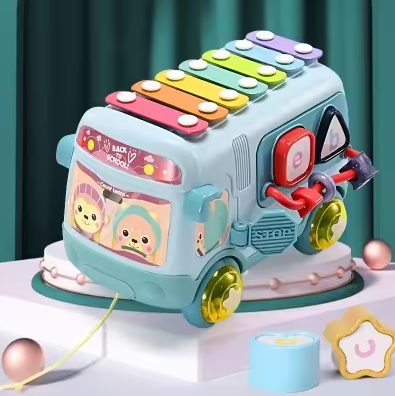 Sobebear Baby Musical Xylophone & Puzzle Bus